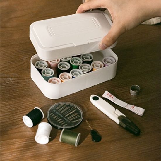 화이트 2단 반짇고리 정리함