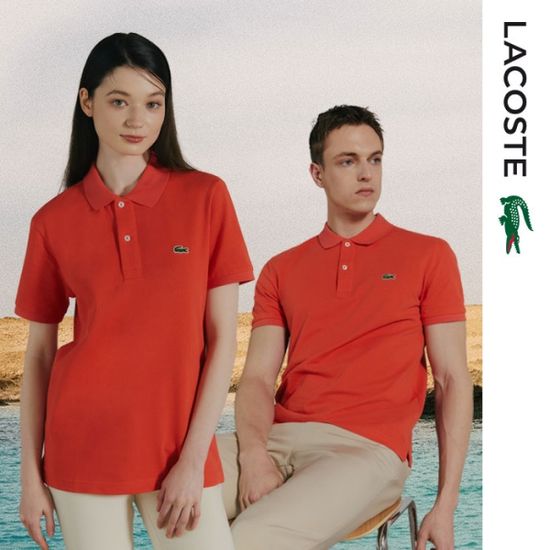 [라코스테] 남여공용 슬림핏 폴로 반팔 카라티