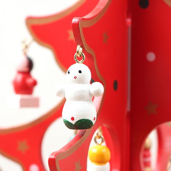 [도토로] 빨강 방울 크리스마스 원목 트리(25cm)