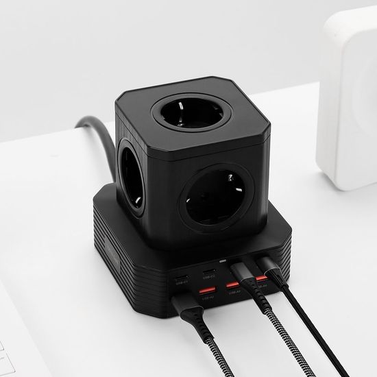 고용량 100W 초고속 PD충전기 큐브멀티탭 콘센트 2M