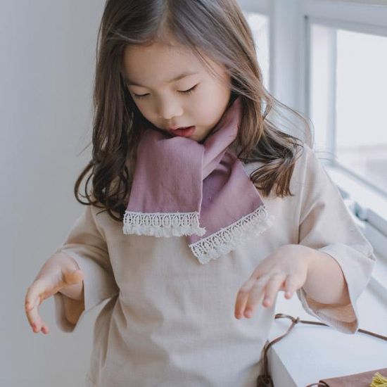 맘스메이드 국산 유아동 럭셔리 레이스 머플러