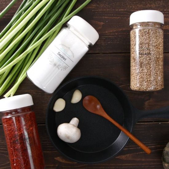 실속형 양념통 4p+self 투명 스티커 8종(블랙&화이트)