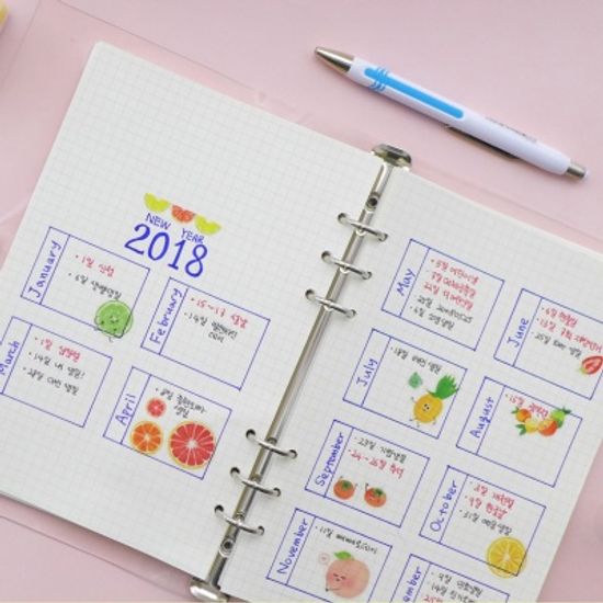 A5 투명 6공다이어리(옵션 선택)