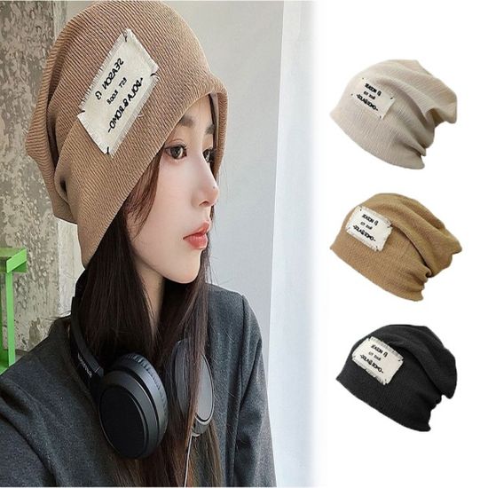 여자 여름 패션 비니 얇은 소재 빈티지 패치 모자[WBE