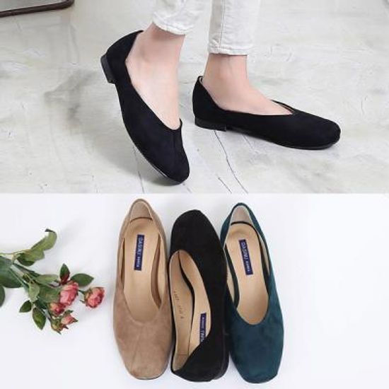 [애슬릿]빅사이즈 스웨이드 발 편한 여성 플랫 슈즈