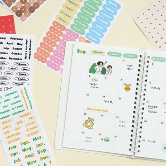 기본 스티커 1000 -날짜/요일/월