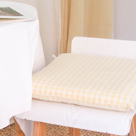 멜란 워싱 면 방석 커버-6컬러 (체크/무지)