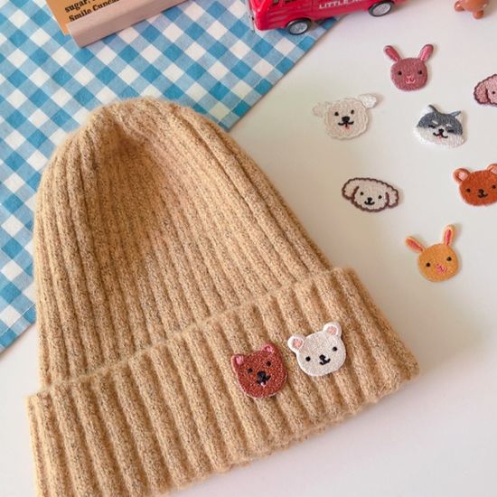 미니 동물 얼굴 비숑 곰 토끼 자수 패치 와펜(18종)