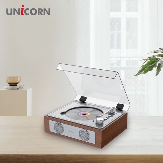 유니콘 엔틱 레트로 블루투스 휴대용 무선CD플레이어 