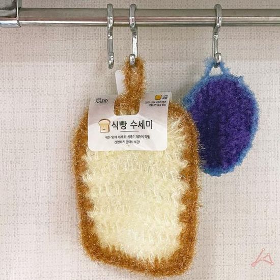 [와인앤쿡]큐티 식빵모양 수세미 1개