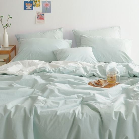 바닐라빌리지 헨트 순면 여름 차렵 베개커버 세트 Q