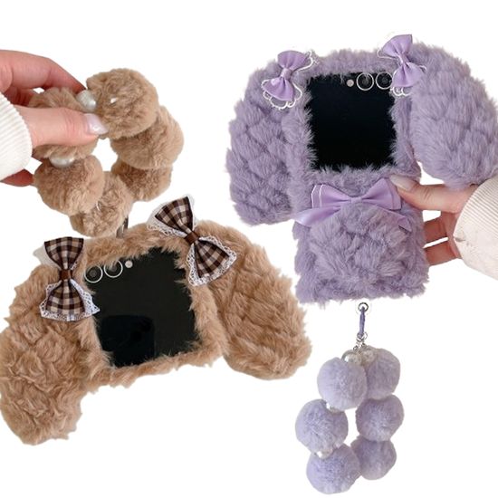 갤럭시z플립 7 6 5 4 3 리본 토끼귀 털 케이스 스트랩