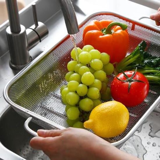 [레벤호프]스텐 사각 양수 채반 바구니(2size)