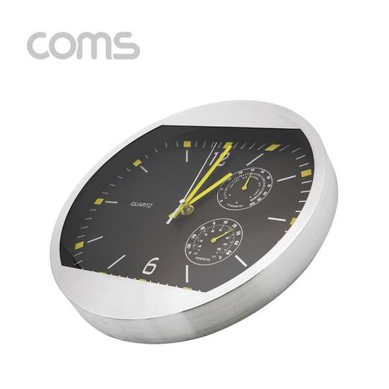 온도/습도 시계(아날로그) 벽걸이원형 Black -Size