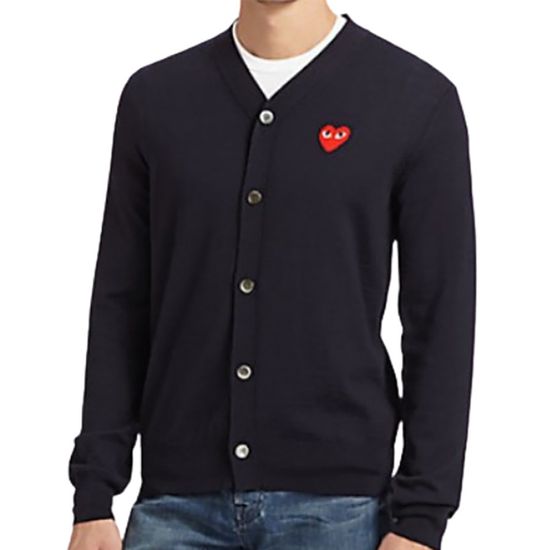 꼼데가르송 브이넥 와펜가디건 남성용