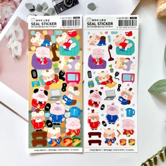 [람찌네소품샵] 집순이와집돌이 무광 씰스티커