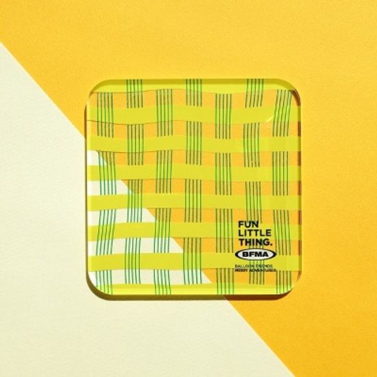 아크릴 코스터  옐로우 체크