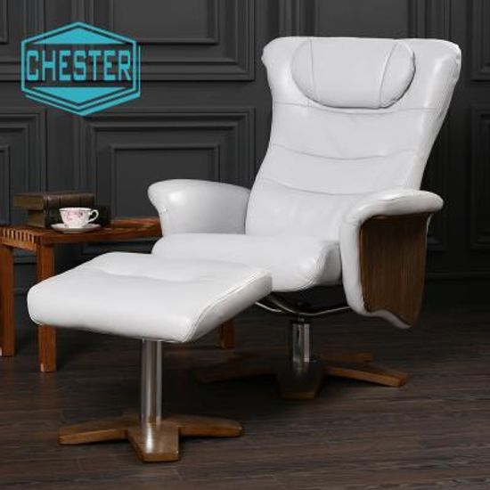 체스터 천연가죽 1인 수동 리클라이너 소파 그레이 GB