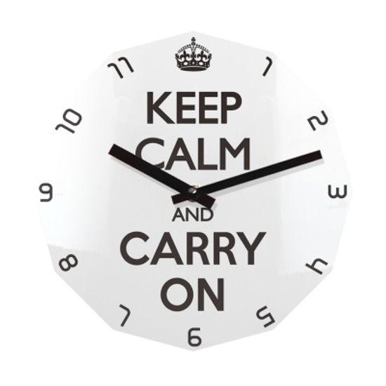 리플렉스 KEEP CALM AND CARRY ON 12각 무소음벽시계 KP12BK