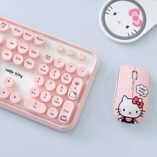 헬로키티 레트로 무선 키보드 마우스 세트  