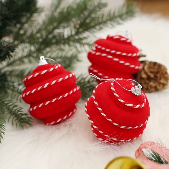 [도토로]핫레드 패브릭 장식볼 3p세트(8cm) (볼록큐티