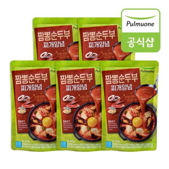 풀무원 짬뽕순두부찌개양념 140g x 5봉