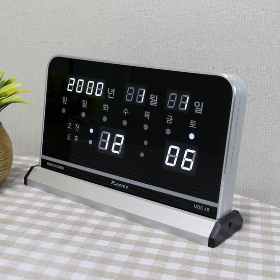 무소음 캘린더 LED 디지털 전자 탁상시계 HYD-105W