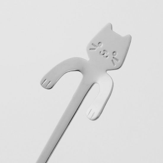 고양이팔 컵걸이 롱 티스푼 (20cm) 스텐 머들러