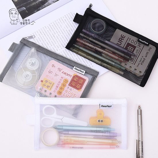 메시파우치 휴대용 다용도 망사 화장품 미니 파우치