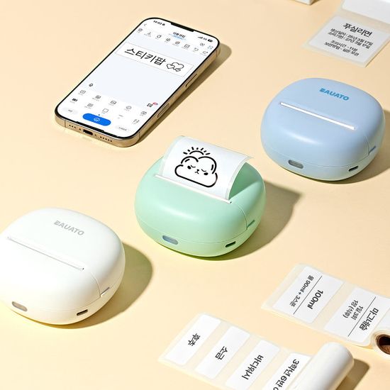 바우아토 휴대용 미니 라벨 프린터기