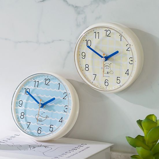 베이지브라운 쿨디자인 욕실 흡착 방수시계 화장실 