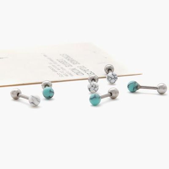 제이로렌 M01478 터키석 하울라이트 원석 피어싱