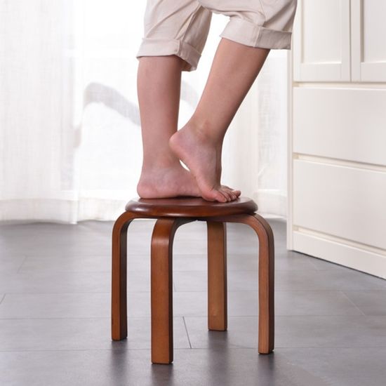 원형 원목 스툴 (26cm) (브라운)