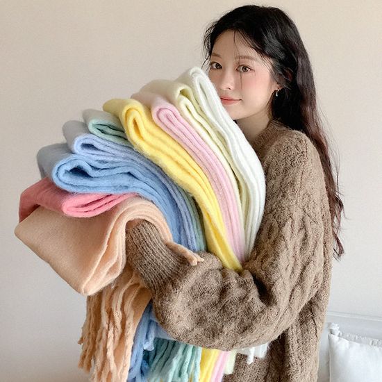 무지 마카롱 솜사탕 머플러 롱목도리 14color 