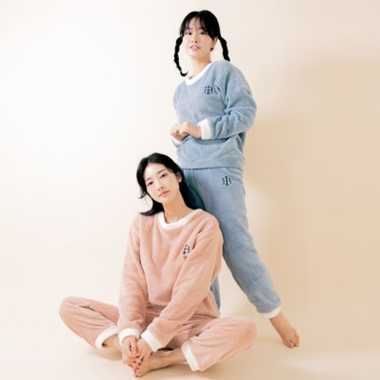 메리핀 밍크 기모 수면잠옷세트