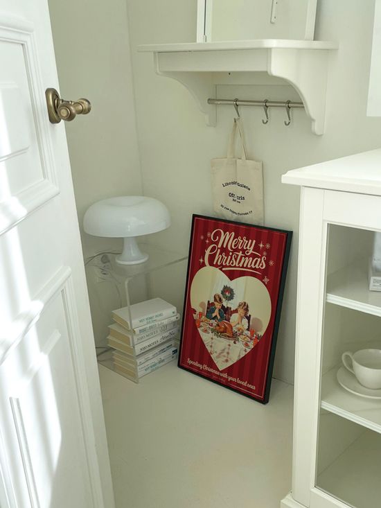 크리스마스 기도하는 아이들 빈티지 일러스트 포스터