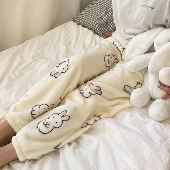 여성 극세사 수면바지 잠옷 기모 홈웨어 겨울 파자마