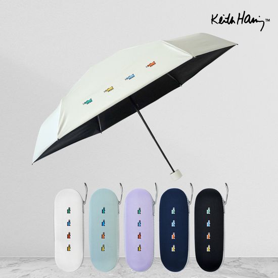 [파우치2개세트]키스해링 6K 미니퍼피ver2 5단양우산