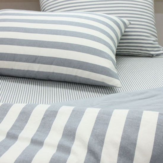 파스텔 하늘그레이 스트라이프 침구