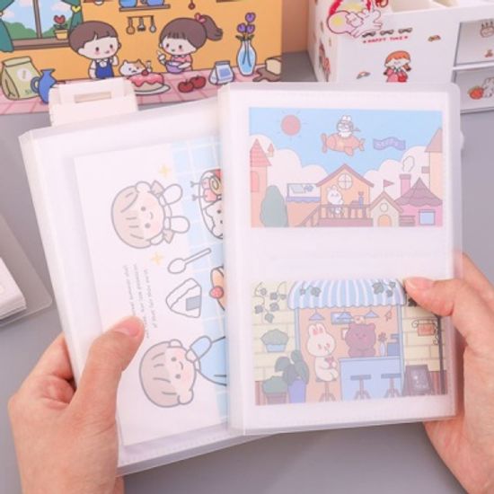 투명 스티커 보관파일 사진파일 엽서 카드 홀더