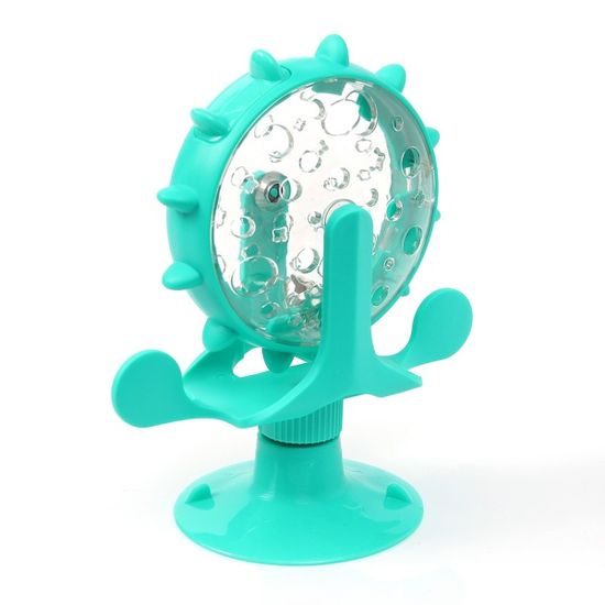 반려동물 흡착식 풍차 간식볼(블루그린)