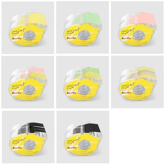 스칼라 롤 메모테이프 10mm(3색상)+18mm(노랑) 1개