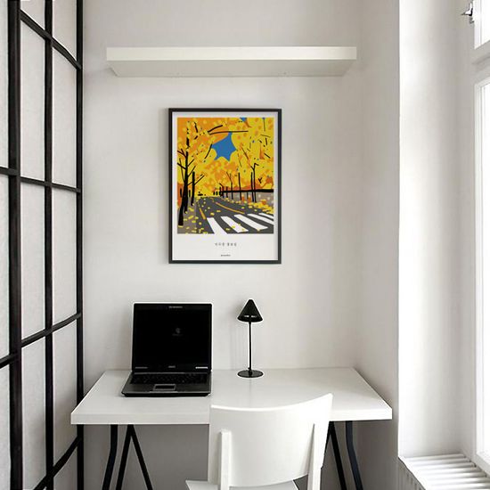 덕수궁 돌담길 M 디자인 포스터 한국 서울