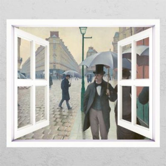 po020-귀스타브 카일레보트_비오는 파리거리_창문그림액자_뮤럴시트지