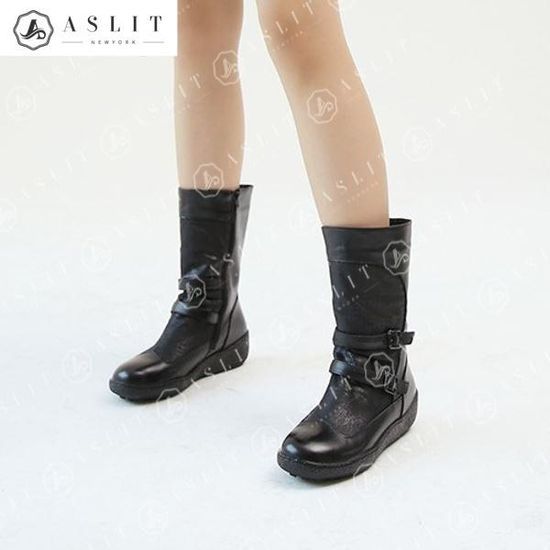 [애슬릿]소 가죽 투 스트랩 발 편한 앵클 부츠