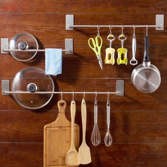 접착식 스텐 수건 타올 걸이 ( 욕실 주방 ) 55cm