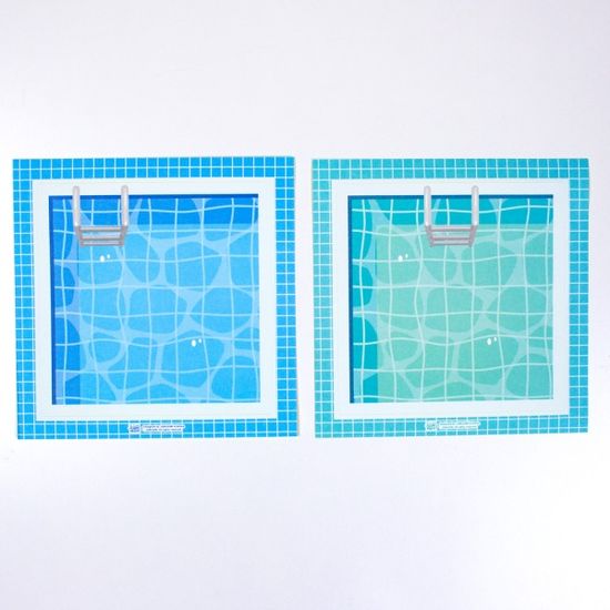 여름방학 모조지 스티커 - 블루풀