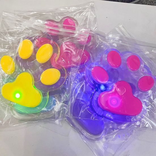 대형 고양이 발바닥 LED 말랑이 피젯 토이 손 장난감