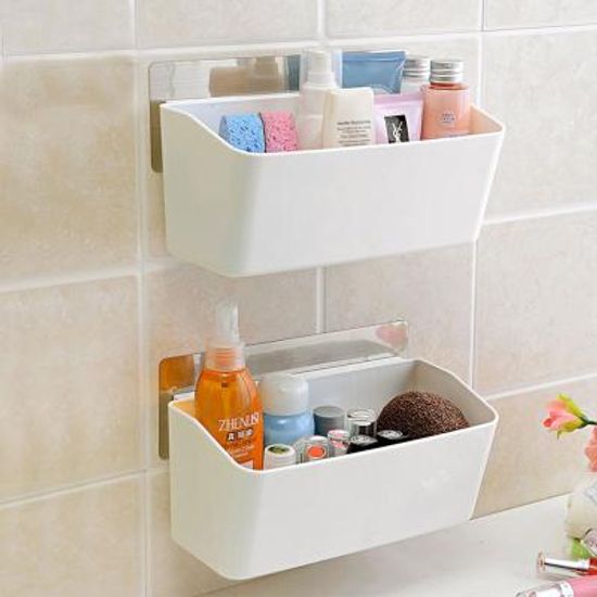 [시바타]매직 강력흡착 다용도 욕실수납함