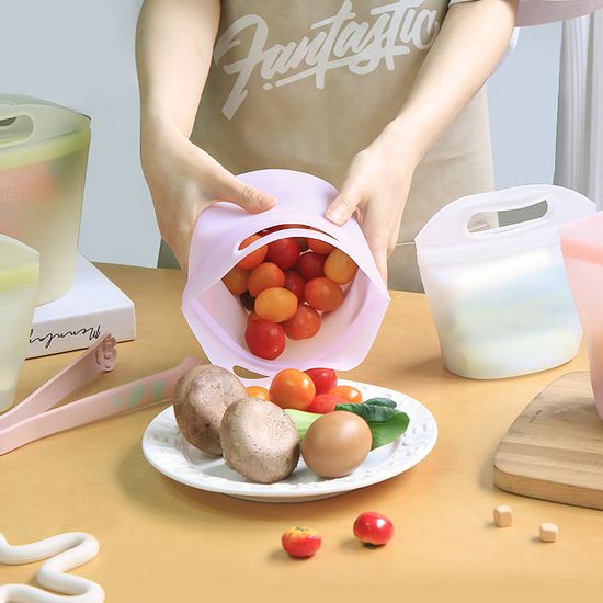 모코 손잡이 실리콘 지퍼백 500+1000+1500ml 세트 3p